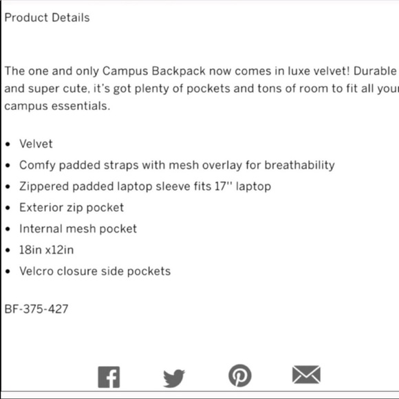 VS PINK VELVET CAMPUS BACKPACK BASEBALL CAP RUBY main image 4